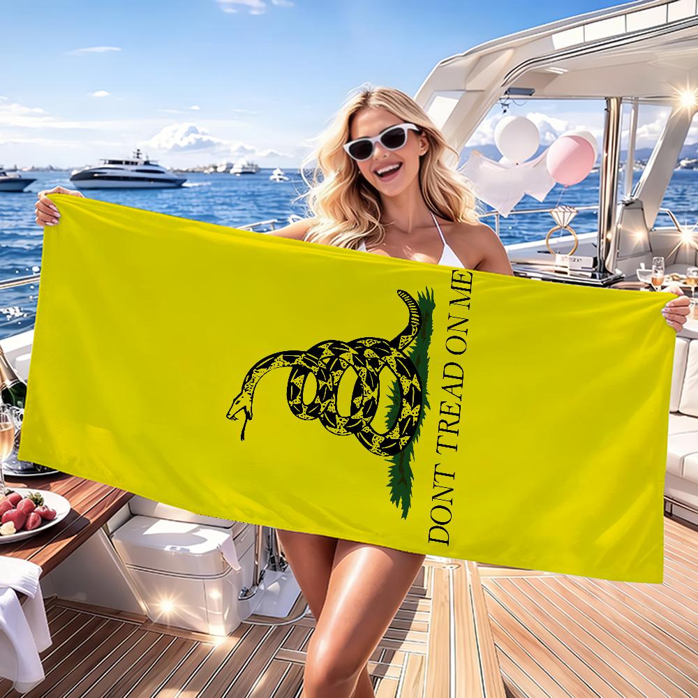 

Gadsden Flag Towel Quick Dry Absorbent Beach Towel for Sports, Fitness, Swimming and Outdoor Activities W40*H60(CM)