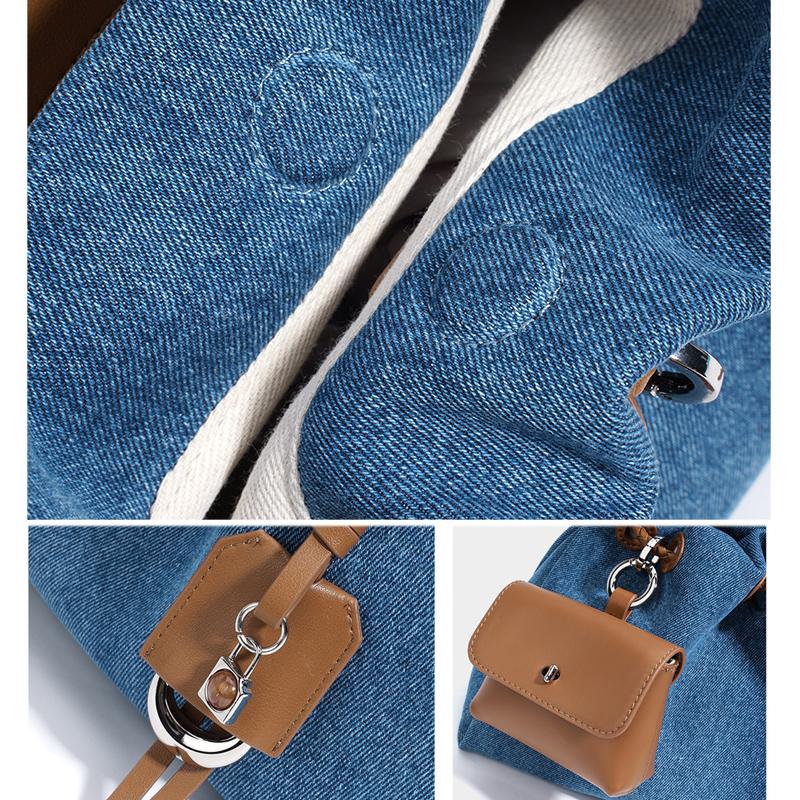 Designer Brand Fashion Women's Denim Handbag Minimalist Crossbody Messenger Lady Pouch Design Tote Shoulder Bag Spring Summer 2026 Collection
