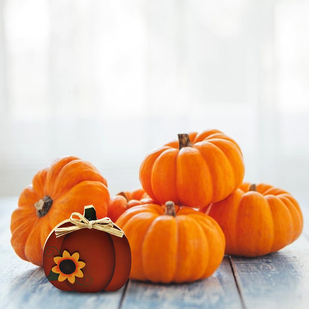 Tacksägelse Träpumpa Kalkon Dekoration Höstskörd Rustika Stående Ornament Dekoration för