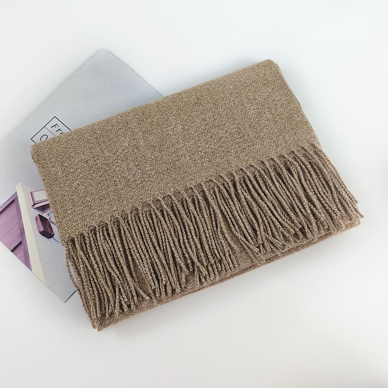 200*70cm Winter Soft Warm Cashmere Scarf Solid Color Shawls Wraps Long Blanket Scarf with Tassels