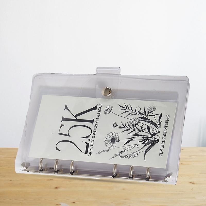 62KD Envelope Challenge Binder Planner Monthly Money Savings Book PVC Binder Sleeve