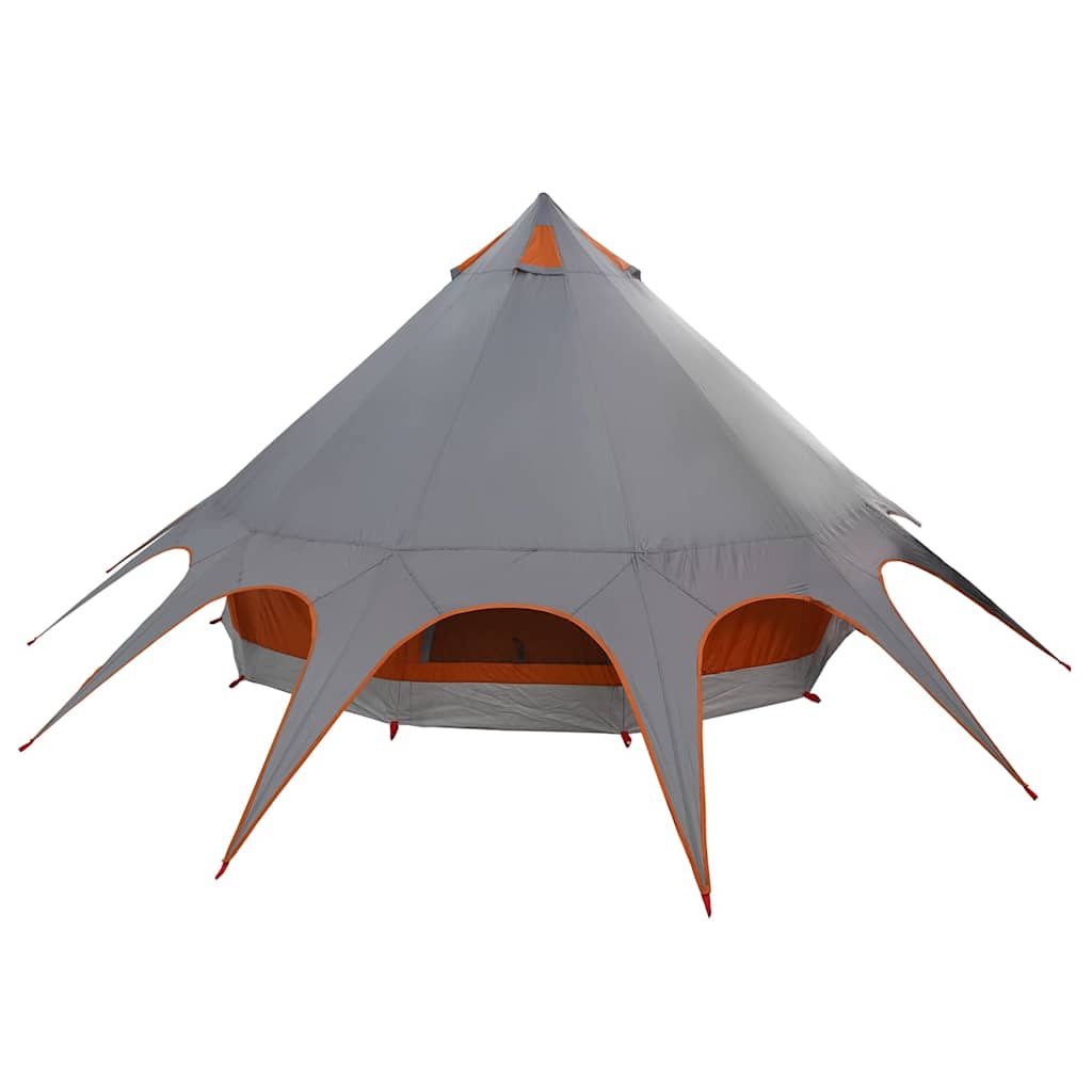 Teepee Tent for 5 Persons Gray and Orange 415 x 415 x 247 cm