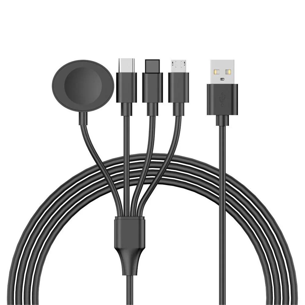 Cavo di Ricarica Multi Orologio 4 in 2 Per iPhone iWatch Caricabatterie Cavo di Ricarica Rapida Tipo-C USB Accessori di Alta Qualità per iPad Airpods