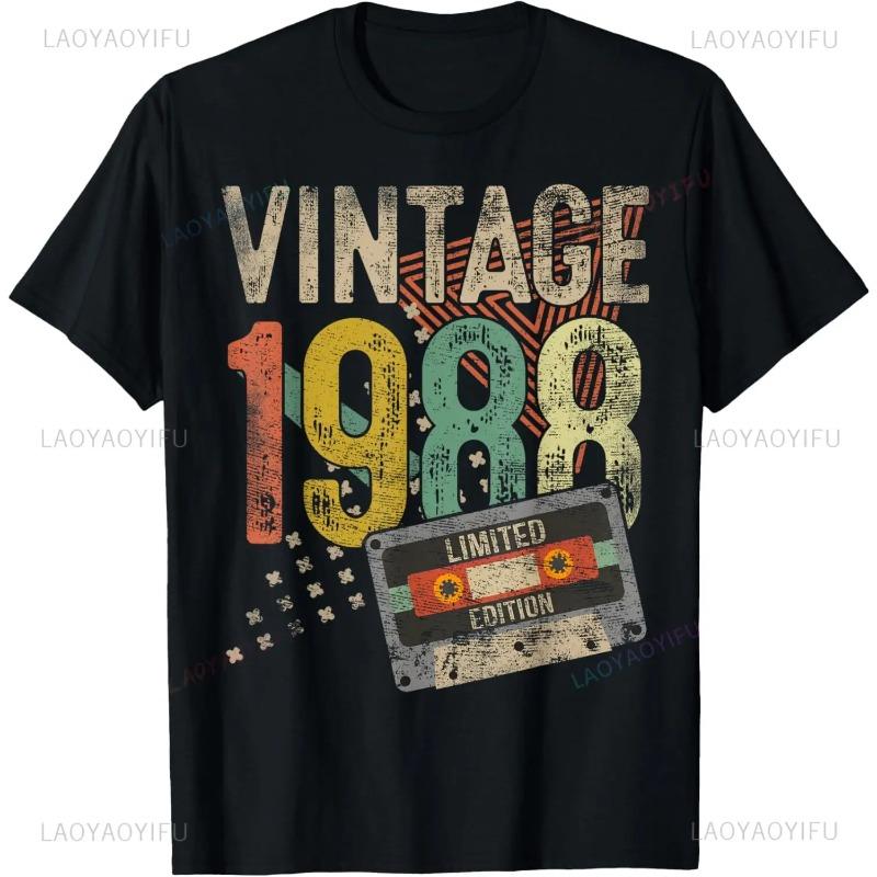 Vintage  Limited Edition 37th Birthday Gifts 37 Year Old T-Shirt Mens Clothing Short Sleeve Custom T-Shirt Camiseta