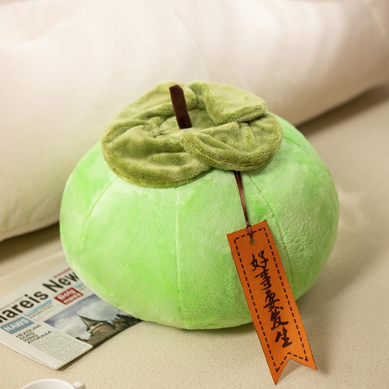 

Soft Material Persimmon Fruit Plush Toy Stuffed Orange Yellow Persimmon Peluche Pillow Holiday Party Decor Car Accessorie Gift Option 20cm