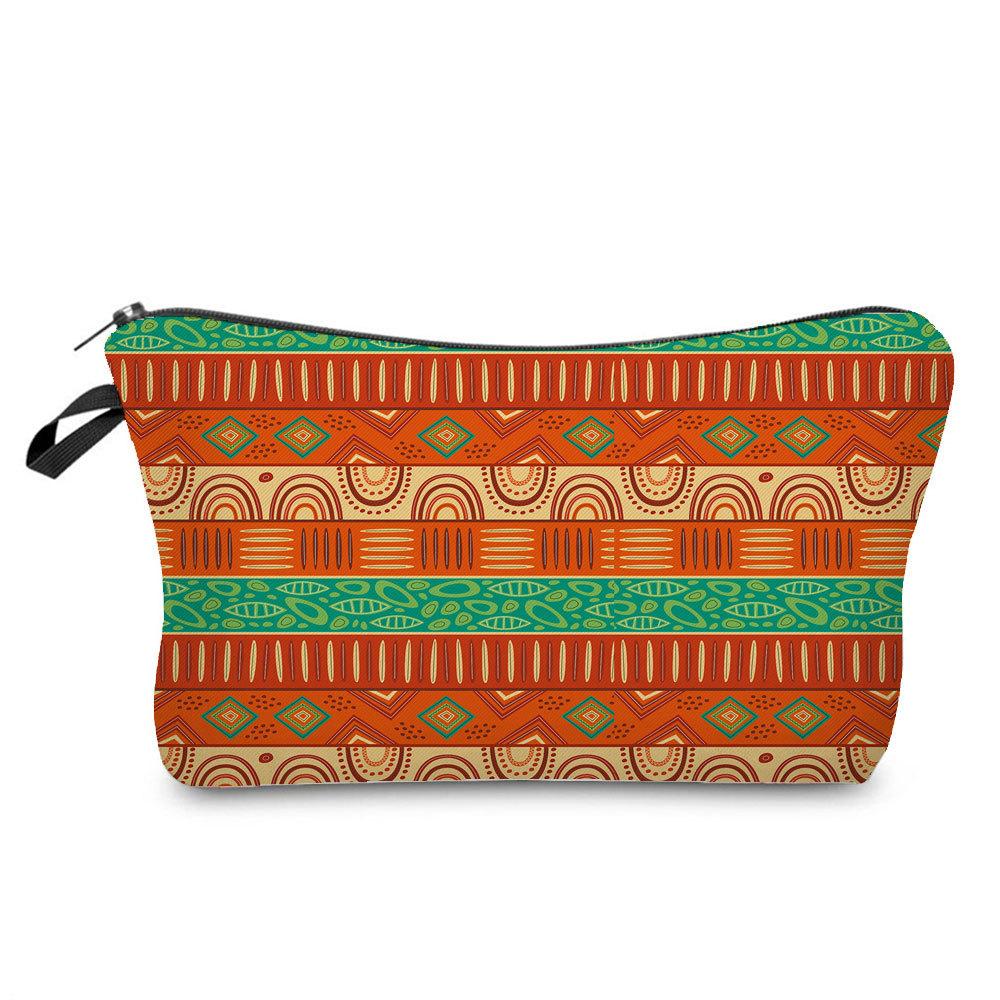 Women Geometric figure Print Cosmetic Bag Toiletries Organize Travel Storage Case 6756 KTB