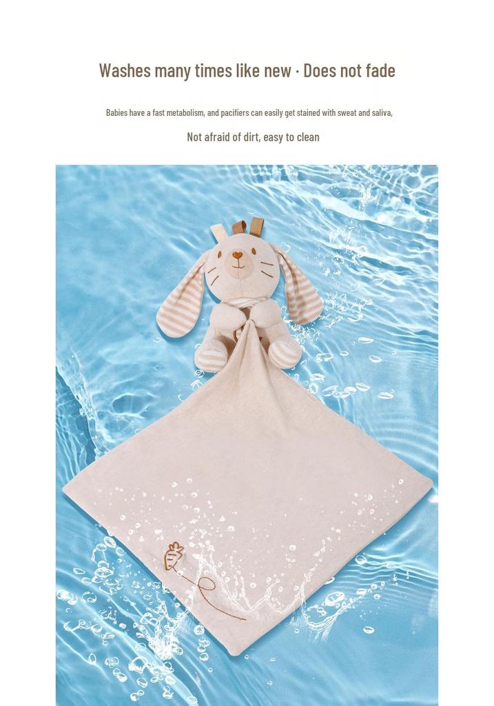 Organic Cotton Plush Baby Comfort Blanket & Teether Toy