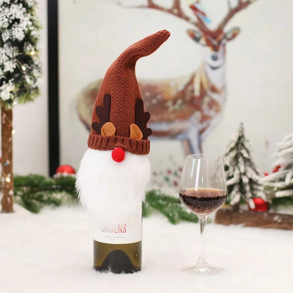 Christmas Wine Bottle Cover Merry Christmas Decorations For Home  Christmas Ornament Xmas Navidad Natal Gifts New