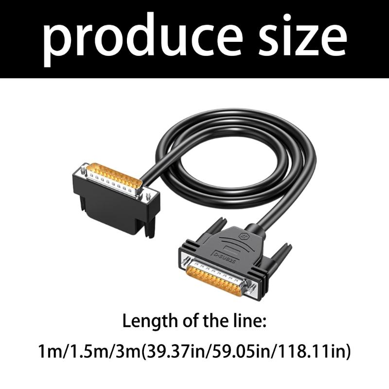 DB25 Male To Male Right Angle Connector Cable With Gold Plated Pin For Printer Scanner And External Storage Devices