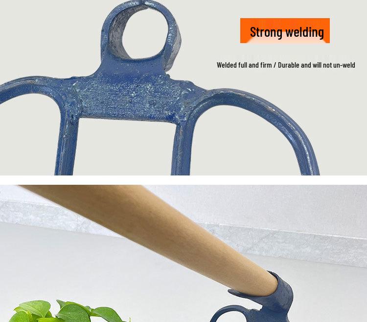 Long-Toothed Spike Rake for Soil Loosening, Leveling, Vegetable Planting, and Grass Raking - Durable Iron Farm Tool