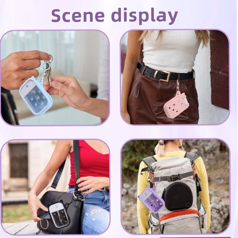 Universal Silicone Sleeve for Power Mist & Glow Mist Bottles Quick Install with Portable Hook Design Easy To Carry