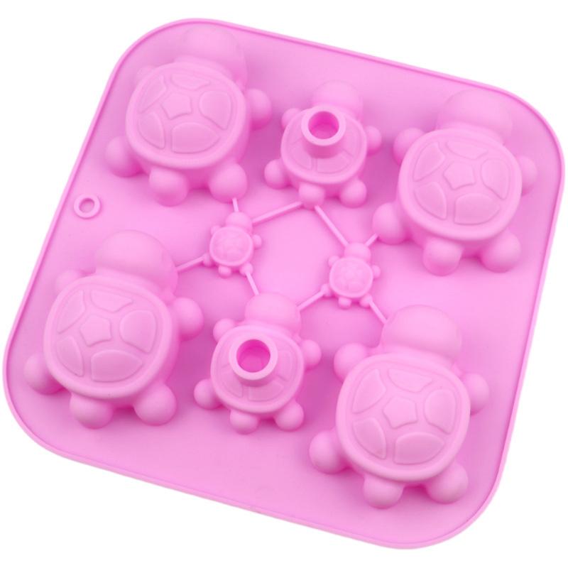Cartoon Tortoise Chocolate Candy Pudding Soap Ice Cube Tray Cake Decoration Turtle Silicone Mold Kitchen Accessories