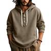Men's Casual Hoodie with Button - Cotton Hooded Pullover for Spring and Fall