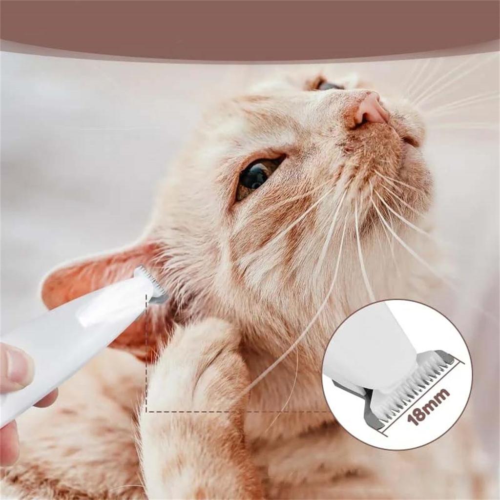 Dog Trimmers With LED Light, 18mm Widen Blades, 35dB Low Noise, LED Display, Fully , Rechargeable Clipper For Dogs Cats Trimming , Eyes, Ears 5ml