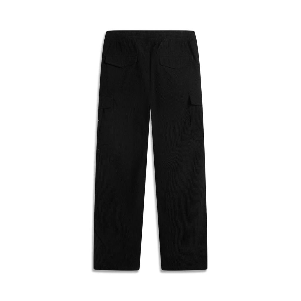 Li Ning Wade Series Letter Mid Waist Comfortable Breathable Versatile Straight Casual Pants Men Bottoms Black AKXU661-1