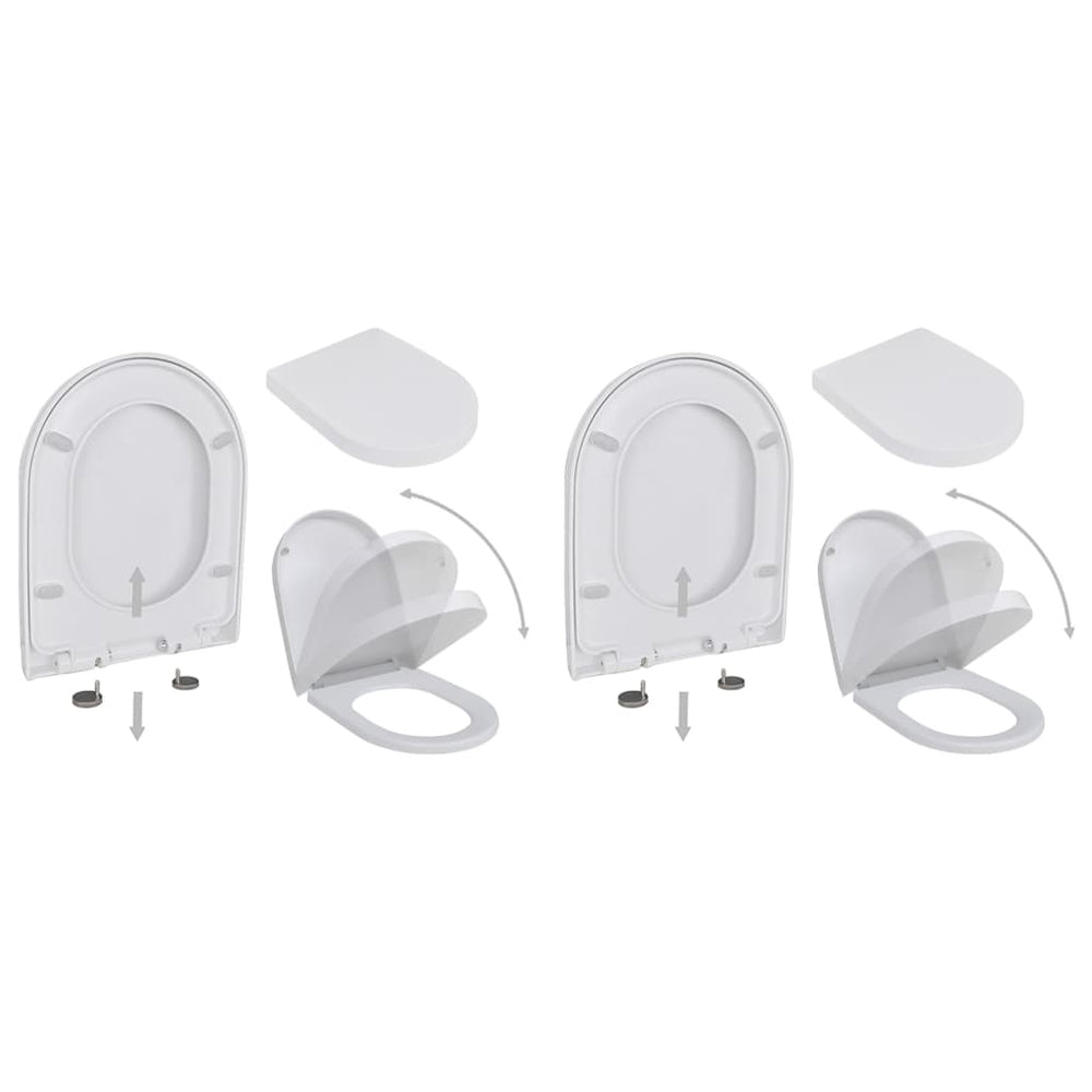 Abattant WC avec frein de chute 2 pcs Plastique