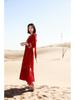 Yunnan Sanya Fairy Beach Red Dress - Women's Long Slimming Desert Travel Outfit