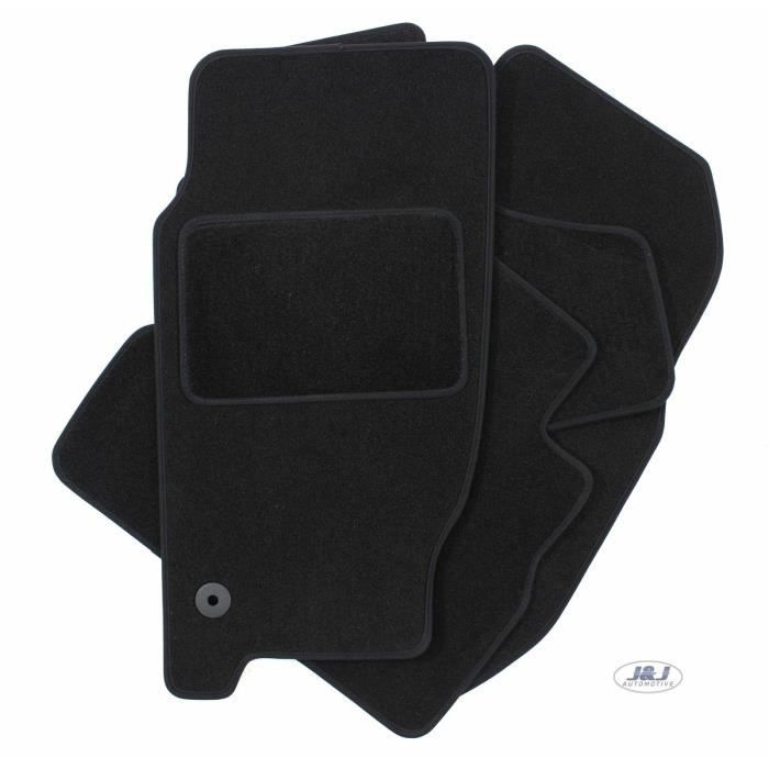Tapis De Sol Noir Velours - J&J AUTOMOTIVE - Jeep Cherokee 2001-2007 - Sur Mesure - Antidérapant - Imperméable