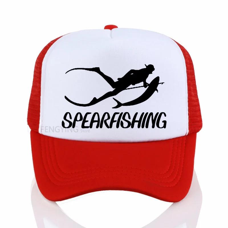 Spearfishing Print baseball cap Casual Cotton hiphop mesh cap summer sports trucker hat