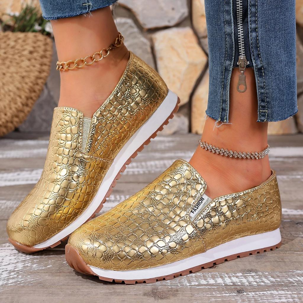 Fashion Designer Women Sneakers 2025 New Trend Fashion Shoes for Women Gold Silver Sequin Causal Sneakers Women Walking Platform Shoes