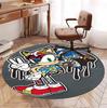 Sonic Pattern Round Rug, Indoor/Outdoor Mat, for Picnic, Gameroom, Bedroom, Office, Living Room, Home Decor Carpet, Birthday Gift