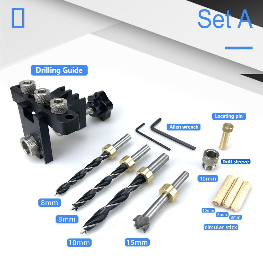 3-in-1 Woodworking Drilling Locator, Dowel Hole Puncher for Embedded Parts Positioning