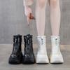 Medium and high tube waterproof thick sole inner height increase velvet non-slip snow boots children's new winter warm cotton shoes