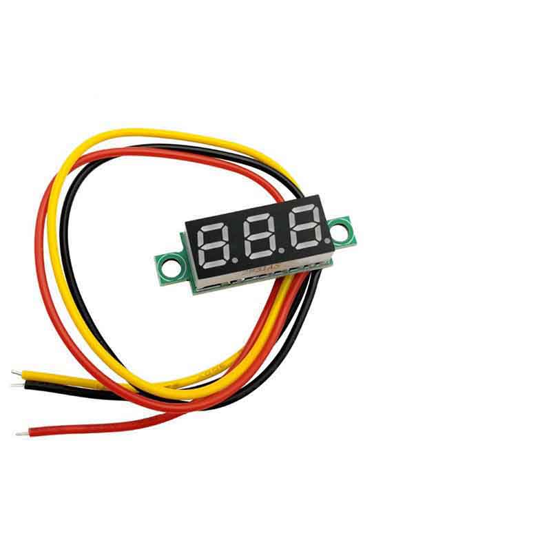 

1pcs Mini Digital DC Voltmeter 0.28 Inch Three-Wire 0V-100V Mini Digital DC Voltmeter Voltage Tester Meter 5 Colours білий