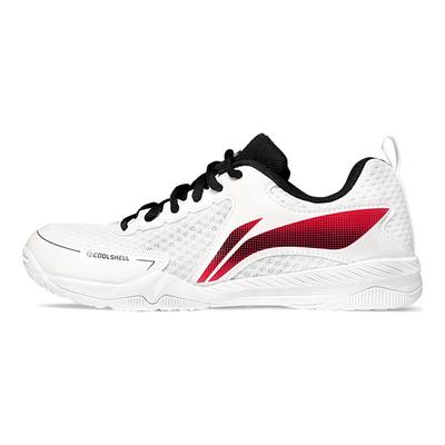 Li Ning Comfortable Simple Shock Absorbing Wear Resistant Breathable Non Slip Low Top Training Shoes Unisex Sneakers White Black Red APTU005-3