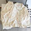 Nuovo Set Pigiama Autunnale da Donna Casual Cotone Sintetico Dolce Pigiama da Donna Maniche Lunghe Nightwear Sleepwear Pijamas Coreani per Ragazza