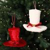 Set of 2 Christmas Hat Ornaments Mini Santa Hats Xmas Tree Hanging Decorations Holiday Party Winter Home Décor Accessories