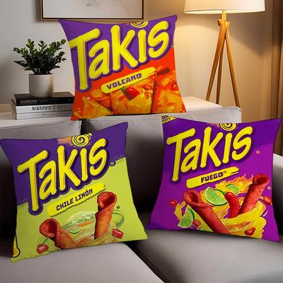 Corn Flakes Snacks T-Takis Pillow Case Office Cushions Suitable For Sofa Car Bedroom Decorative Cushion Cover