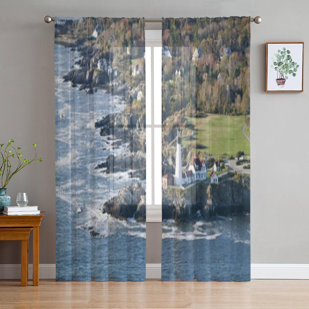 Alpine Landscape With Peaks Covered By Snow And Clouds Tulle Sheer Curtains for Living Room Kitchen Decor Voile Organza Curtain