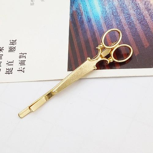 Women Gold Scissor Hair Clip Hairstyle Funny Styling Tool Hairgrip U Shape Barrette Hairclips Women Originality Hair Accessories