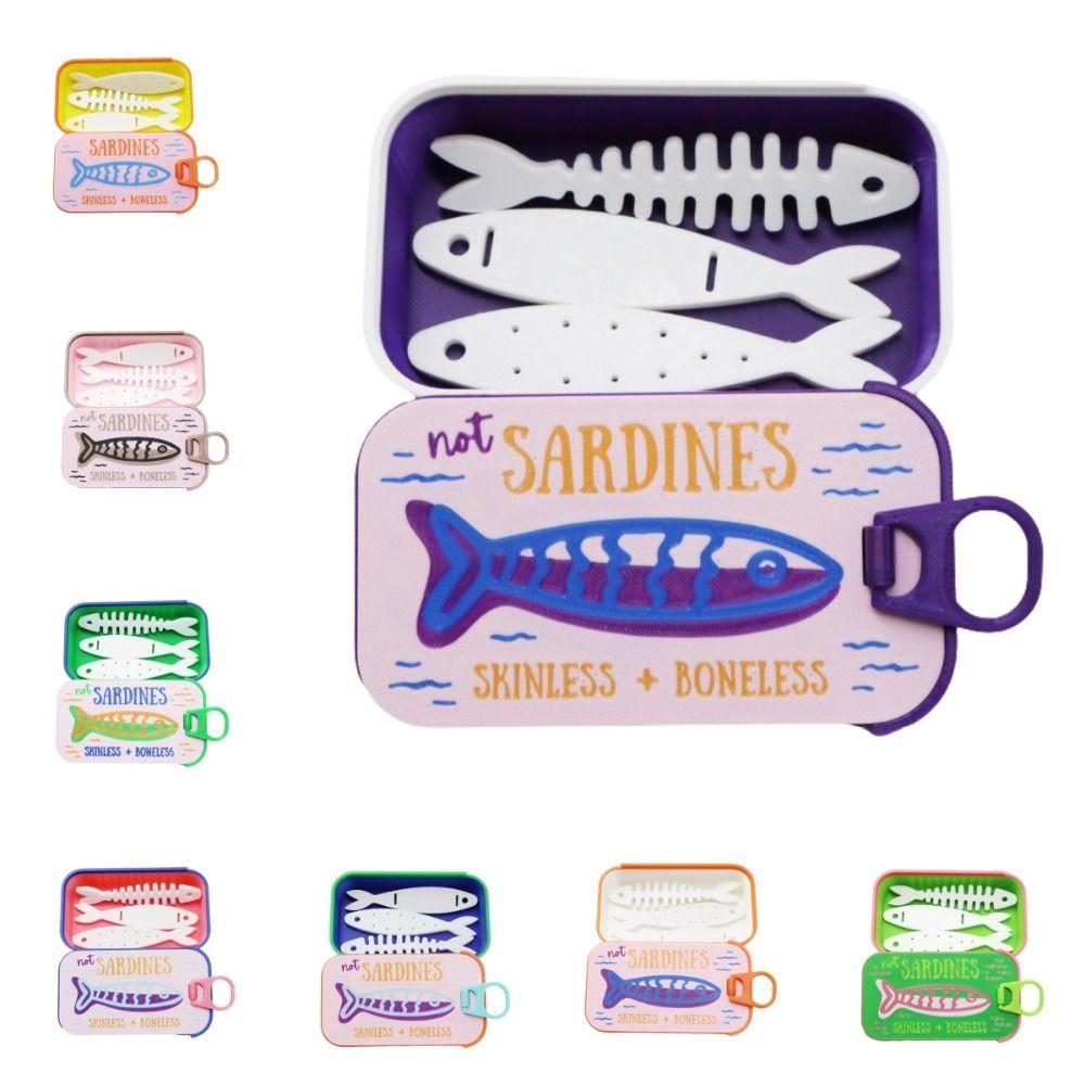 1Pc/set 3D Printed Necklace and Earring Storage Box Multi Functional Fish Bone Jewelry Box  Gift Box