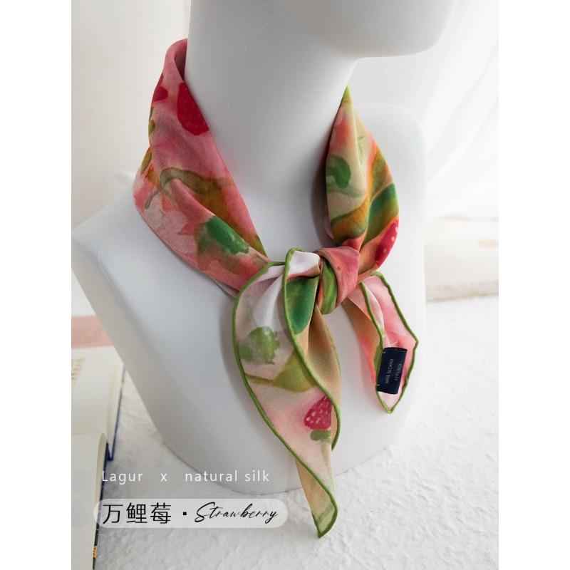 Fresh 100% silk floral print scarf - original mulberry silk shawl No specifications