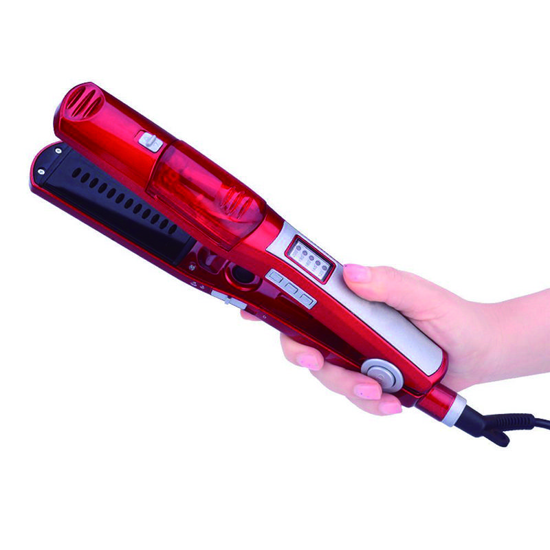 Professional Salon Wet Dry Fast Styler Wet and Dry Dual Use Ceramic Lat Iron Steam Hair Straighter