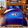 Lyon FC Pattern Bedding 3Pcs Set Custom Name, Bed Sheet And Pillowcases For Home Bedroom