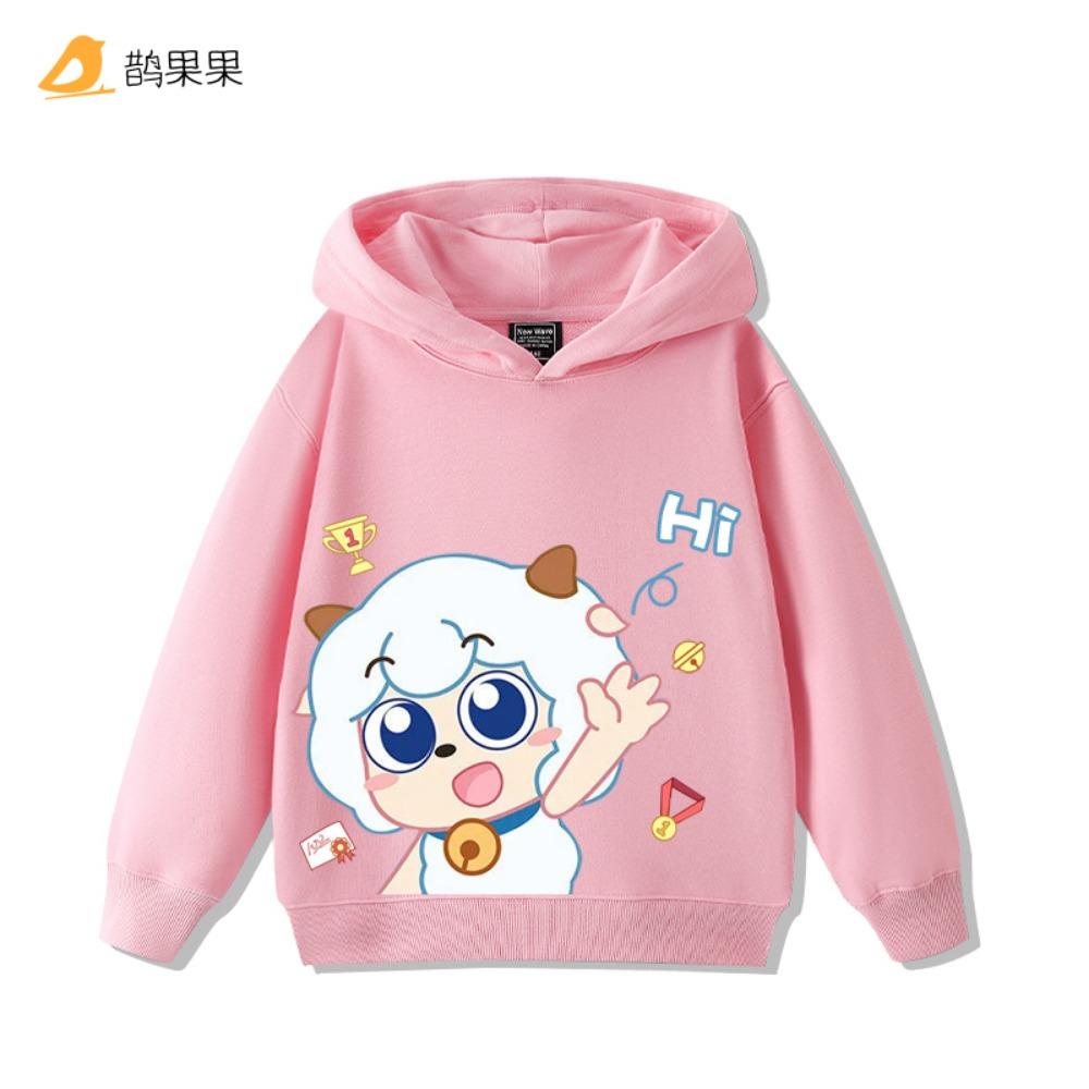 Niedliches Q-Version Bedrucktes Pleasant Goat und Big Big Wolf Kapuzensweatshirt für Herbst und Winter für Jungen und Mädchen Langärmeliges Oberteil