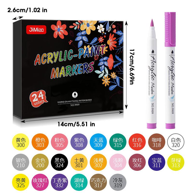 

24/36colors Acrylic Paint Markers Set for Wood Canvas Stone Rock Painting Glass Ceramic DIY Crafts Art Supplies