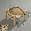 ZISIZ Handmade Bamboo Woven Serving Basket with Wooden Stand