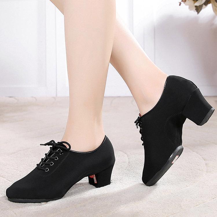 Damskie buty do tańca latynoamerykańskiego i ćwiczeń - Tkanina Oxford