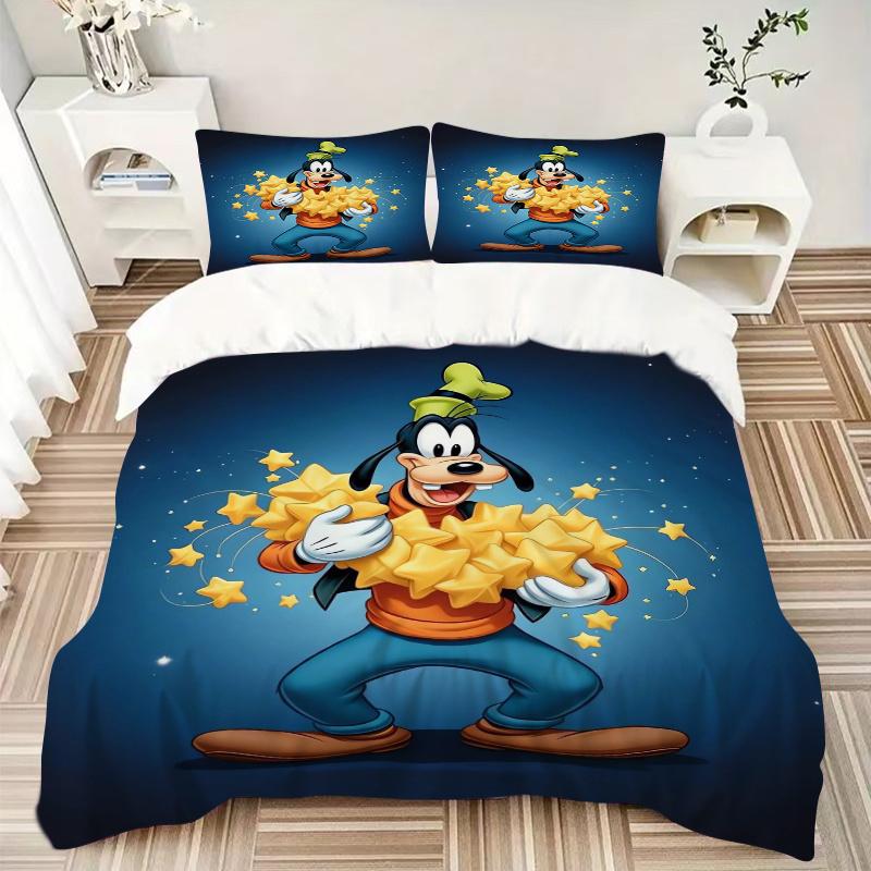 3pcs Goofy Stars Printed Bedding Set, Soft and Comfortable Quilt Cover for Bedroom S056