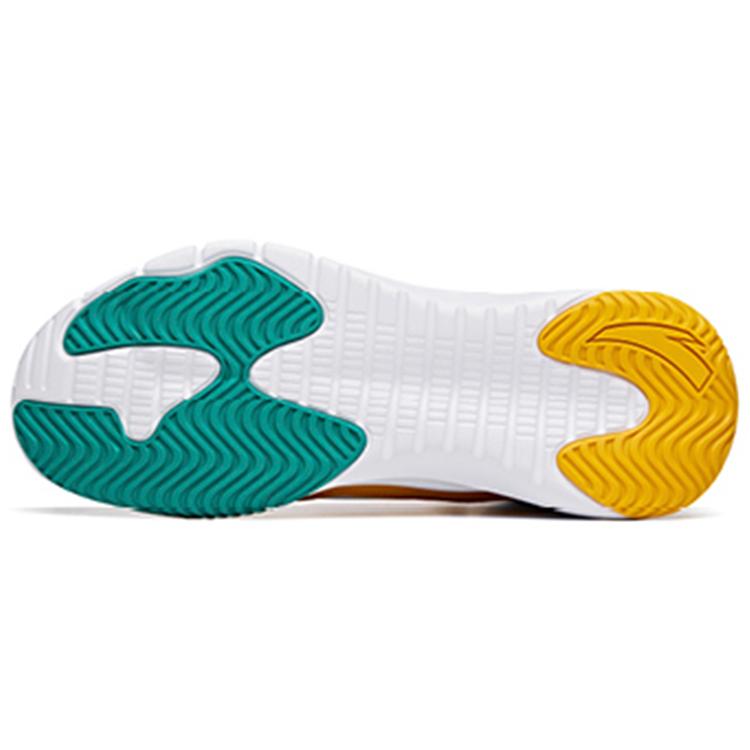Anta Basketball Collection Cushioning Slip Resistant Mid top Vintage Basketball Shoes Men's White Yellow Green 91731132-11
