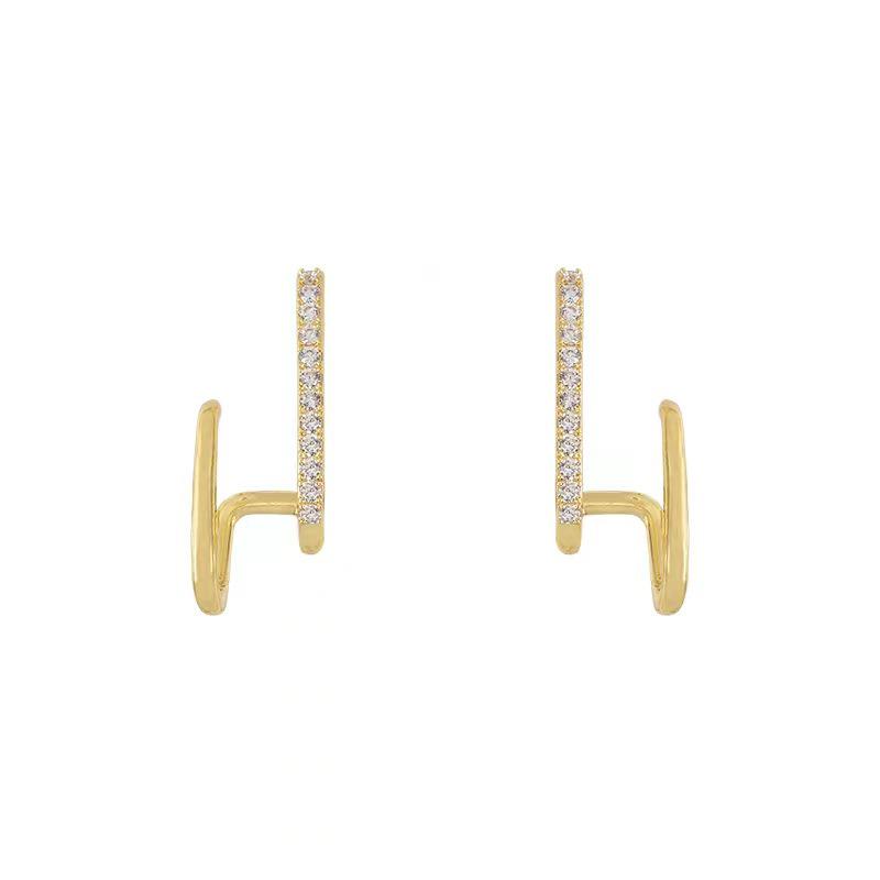 Trendy 2022 Silver Needle Geometric Zircon Earrings for Women - Stylish, Cool, and Unique Design