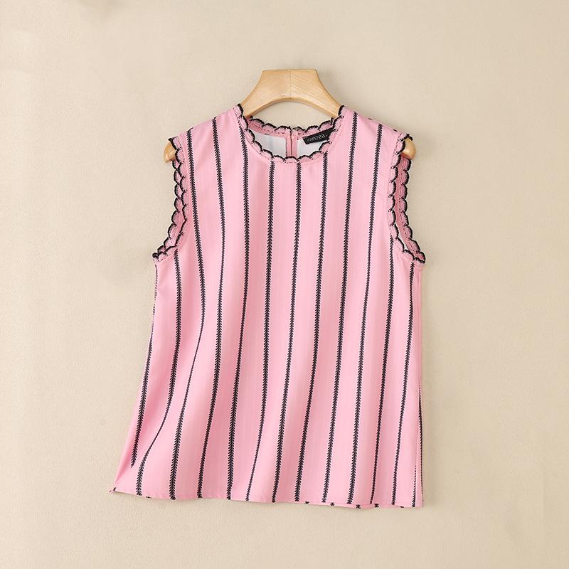 ZANZEA Women Casual Round Neck Stripe Summer Sleeveless Tank Tops