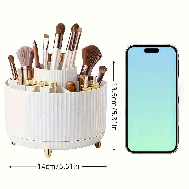 Rotating Makeup Organizer, 360 Degree Swivel, Minimalist Design, High Gloss ABS Plastic, Great for Bedroom, Dresser, Bathroom Storage