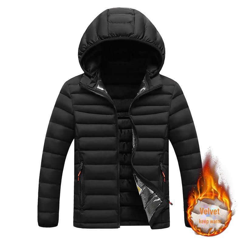 Herren 2024 Winter Slim Fit Baumwollmantel mit abnehmbarer Kapuze - Koreanischer Stil Lässig Trend mit Rippstrick-Design