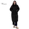 Solid Color Cotton Jacket Winter Down Coat Thickened Padded Stand Collar Neck Protection Knee Length Pockets Women Cold Weather Zipper Closure