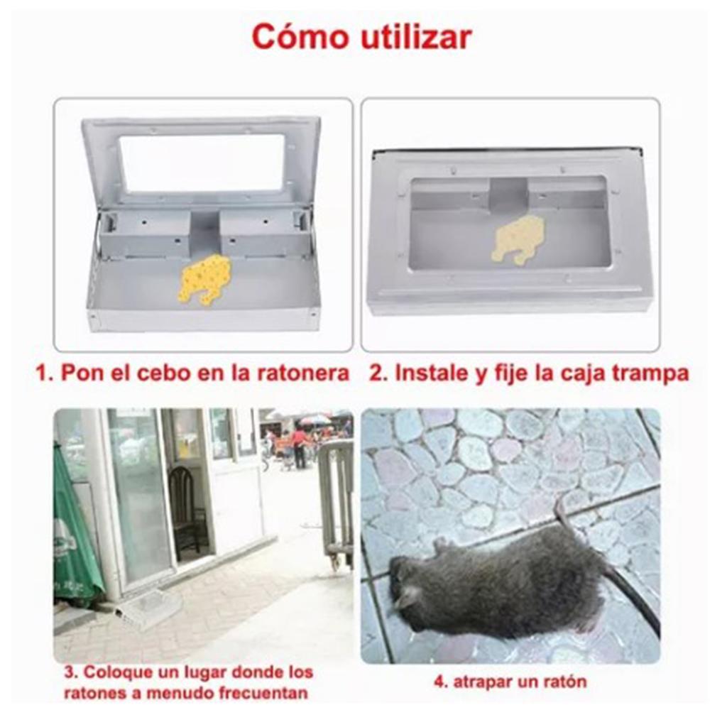 Mouse Trap Reusable Large Space Perspective Window Mechanical Metal Bait Box Catcher Cage for Indoor Outdoor
